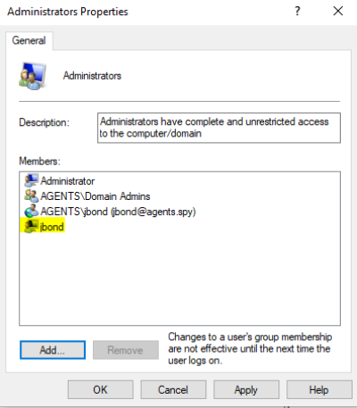 Verify admin membership