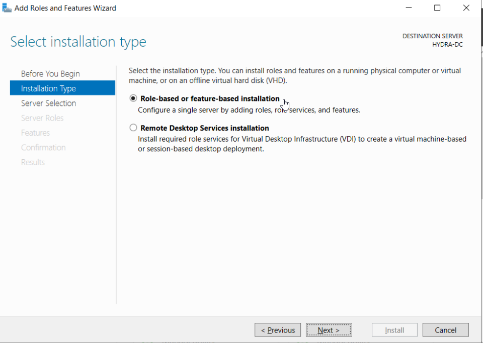 Role-based installation