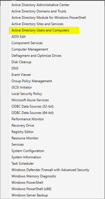 AD Users and Computers